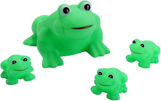 Baby Bath Toys 4Pcs Rubber Green Frog Family Squeak Float Bath Ducks Bath Tub Shower Toys for Tod... | Amazon (US)