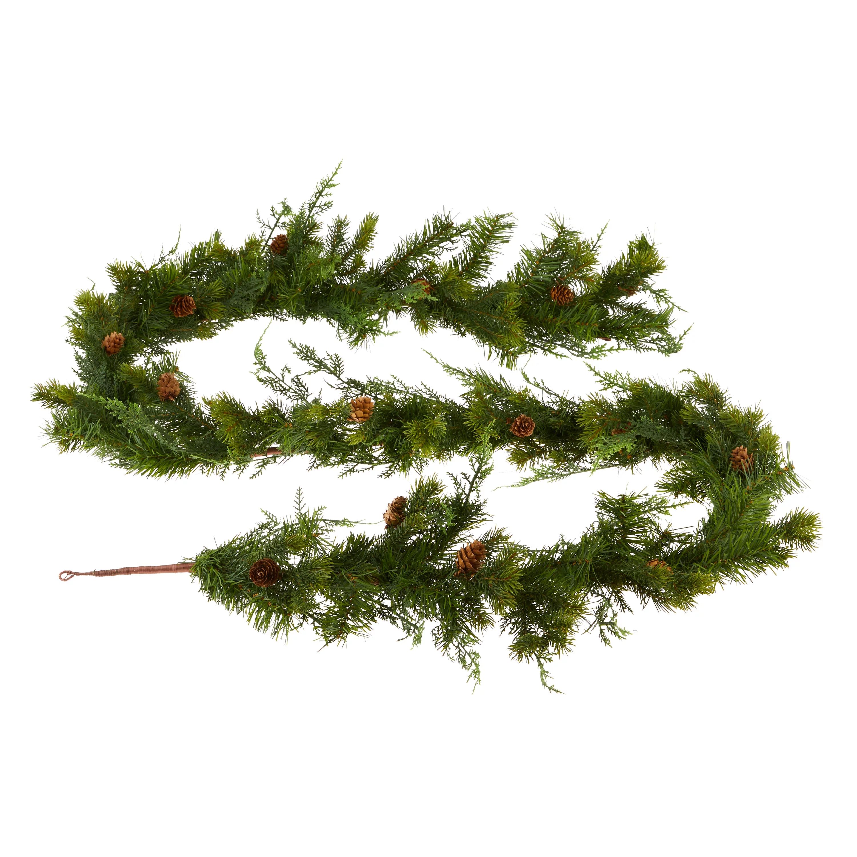 Unlit Sonoma Cypress Evergreen Artificial Christmas Garland, Green, 9 ft, by Holiday Time | Walmart (US)
