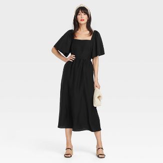 Women's Flutter Short Sleeve Tie-Back Dress - A New Day™ | Target