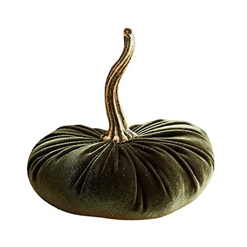 Achimlt Fall Decoration Velvet Pumpkins, Handmade Home Decor Super Soft Delicate Ornament House Yard Decorations Stuffed Pumpkin for Halloween Thanksgiving Christmas (A01-Olive Green) | Amazon (UK)