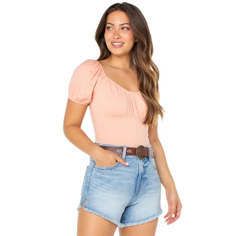 Celebrity Pink Juniors Puff Sleeve Bodysuit | Walmart (US)