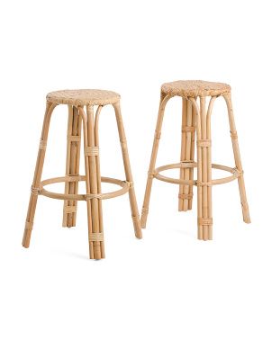 Set Of 2 Rattan Counter Stools | TJ Maxx