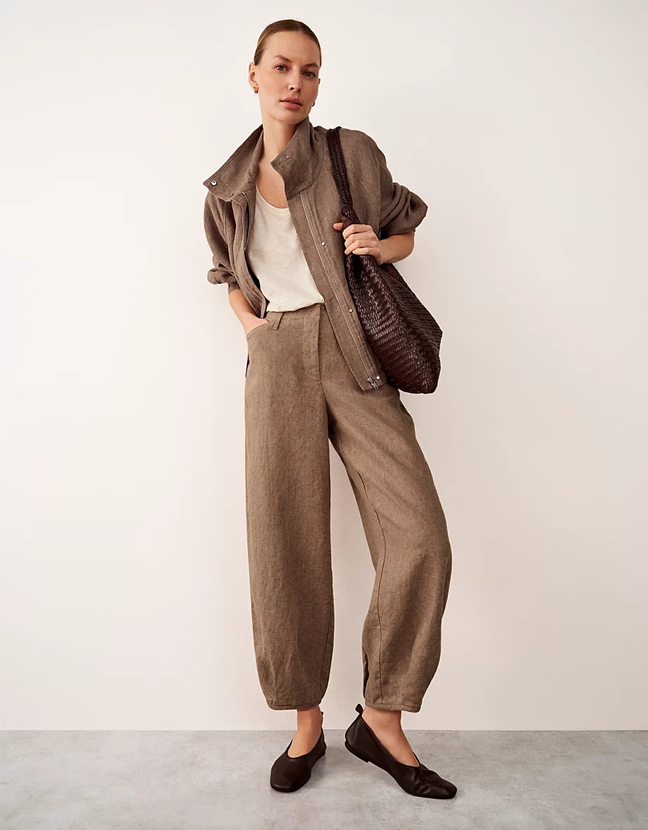 Linen Trousers with Darted Cuff | Trousers & Leggings | The  White ... | The White Company UK & ROW