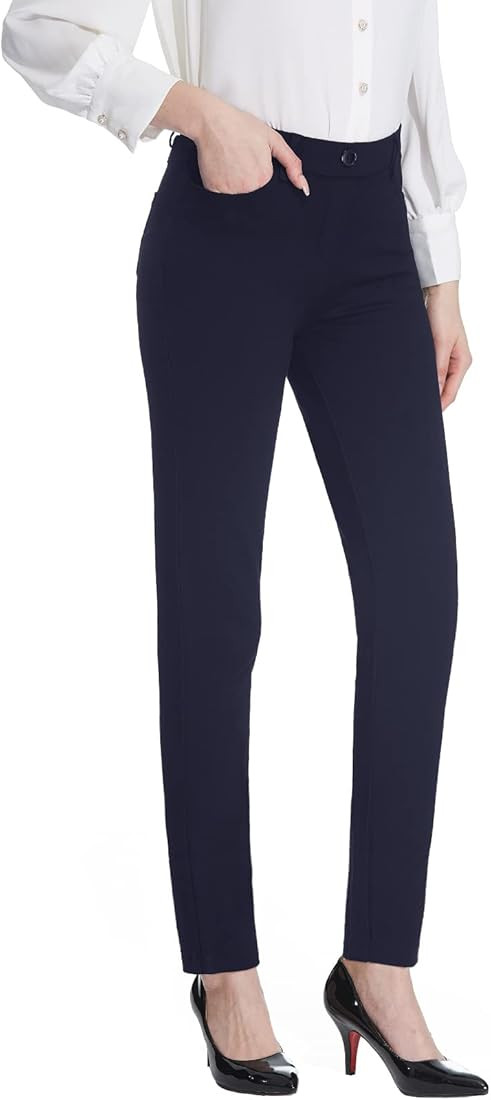 Tapata Women's Stretch Dress Pants 26"/28"/30" Work Pants with 4 Pockets Slacks Petite Short Offi... | Amazon (US)