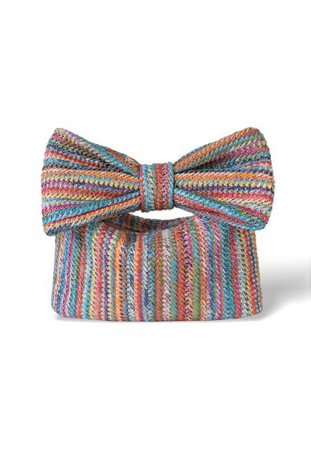 Bowknot Braided Straw Clutch in Multicolor | Chicwish