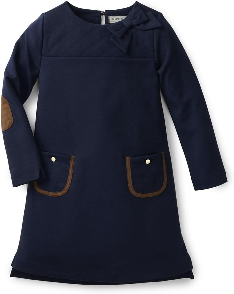 Hope & Henry Girls' Long Sleeve Quilted Ponte Riding Dress | Amazon (US)