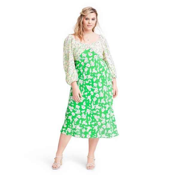 Daisy Long Sleeve Swing Dress - RIXO for Target Green | Target