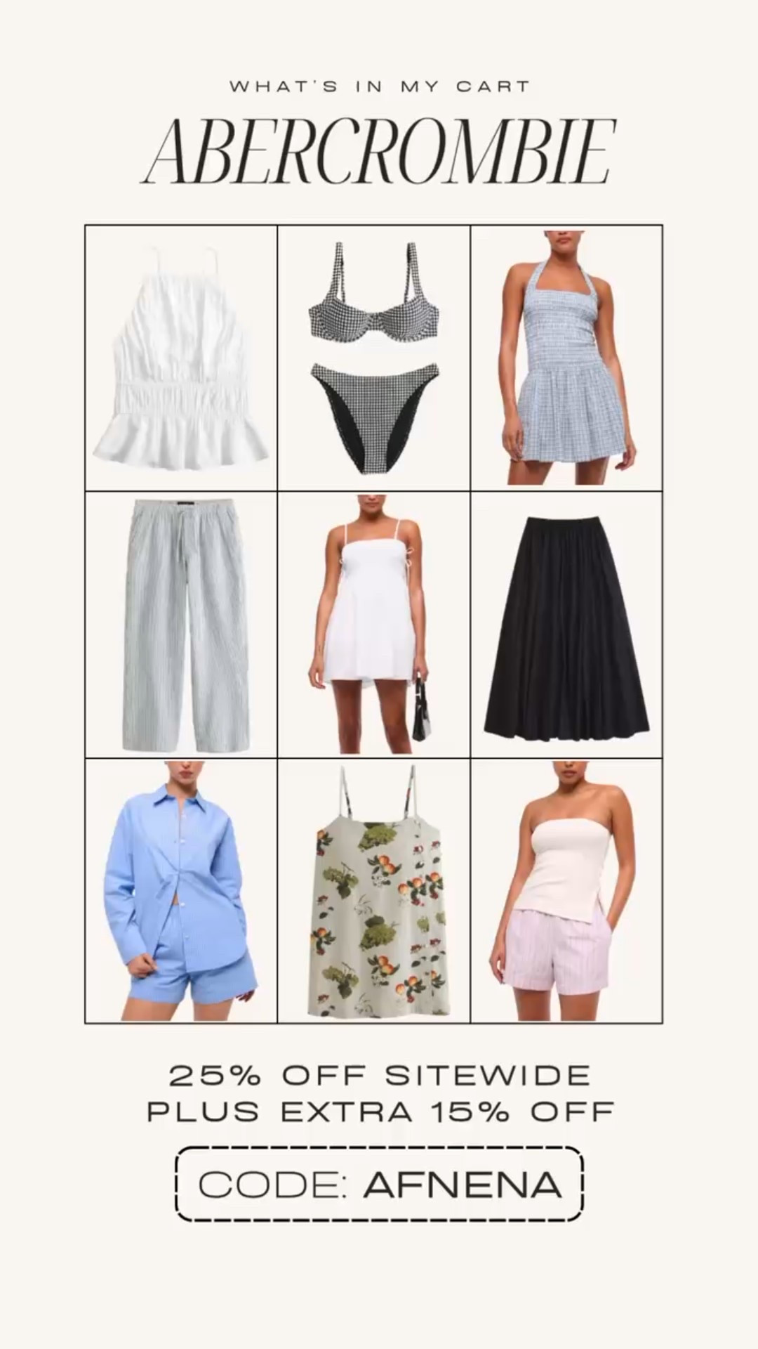 Use code AFNENA to save 15% OFF Abercrombie! The entire site is 25% off and my code stacks on top 🤩 


Summer outfit 
Summer dress
Mini skirt 
Linen pants 
Mini dress
Vacation outfit 

#LTKSaleAlert #LTKStyleTip #LTKFindsUnder100