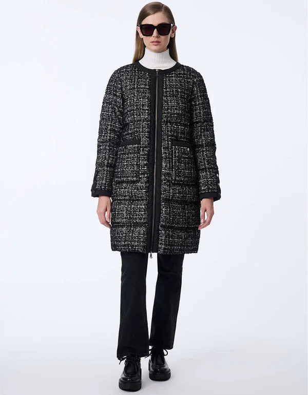 Regent Tweed Puffer Coat | Bernardo Fashions
