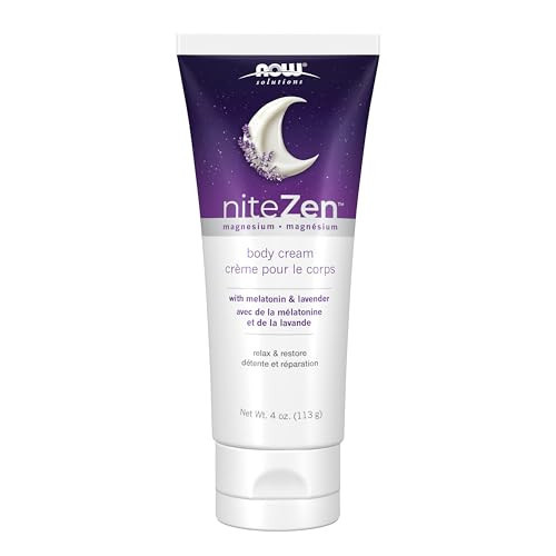 NOW Solutions, niteZen™, Magnesium body cream, with Melatonin and Lavender, 4 oz (113 g) | Amazon (US)