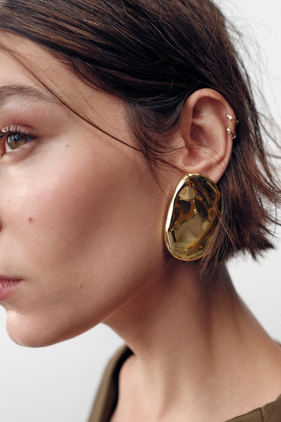 METAL SHEET EARRINGS | Zara US