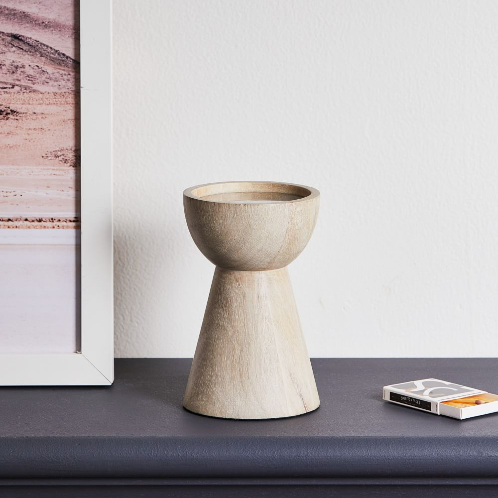 Pure Wood Pillar Candle Holders | West Elm (US)