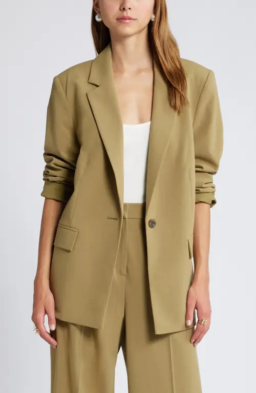 Open Edit Relaxed Fit Blazer in Olive Brine at Nordstrom, Size Small | Nordstrom