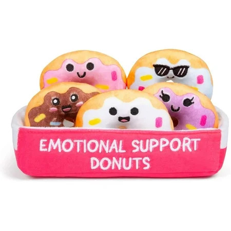 Emotional Support Donuts Plush Toys by Emotional Support Pals, 5 Mini Plushies with Carrying Basket, Sweet Valentines Gifts for Kids and Friends | Walmart (US)