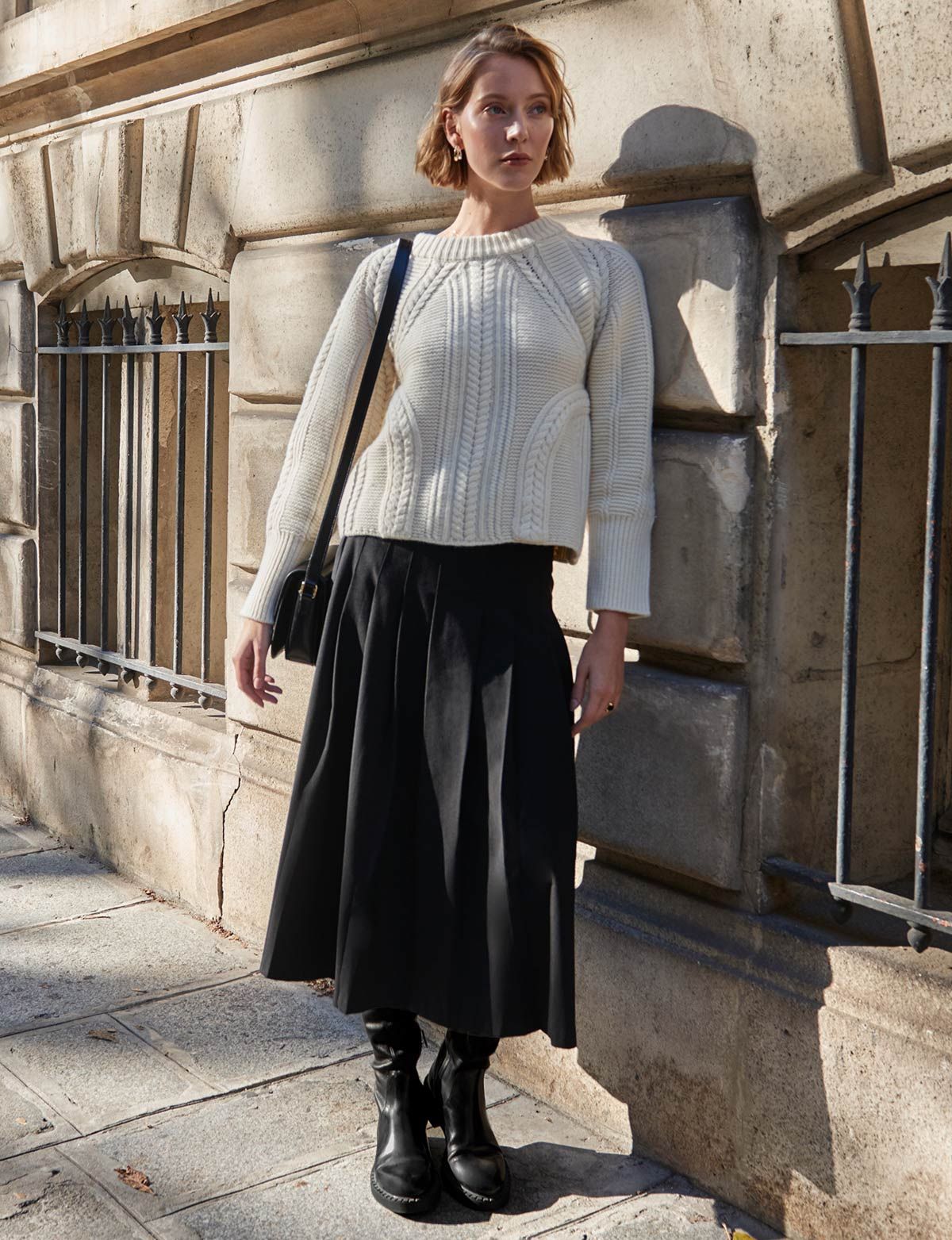 Black Wool Pleated Skirt | Pixie Market
