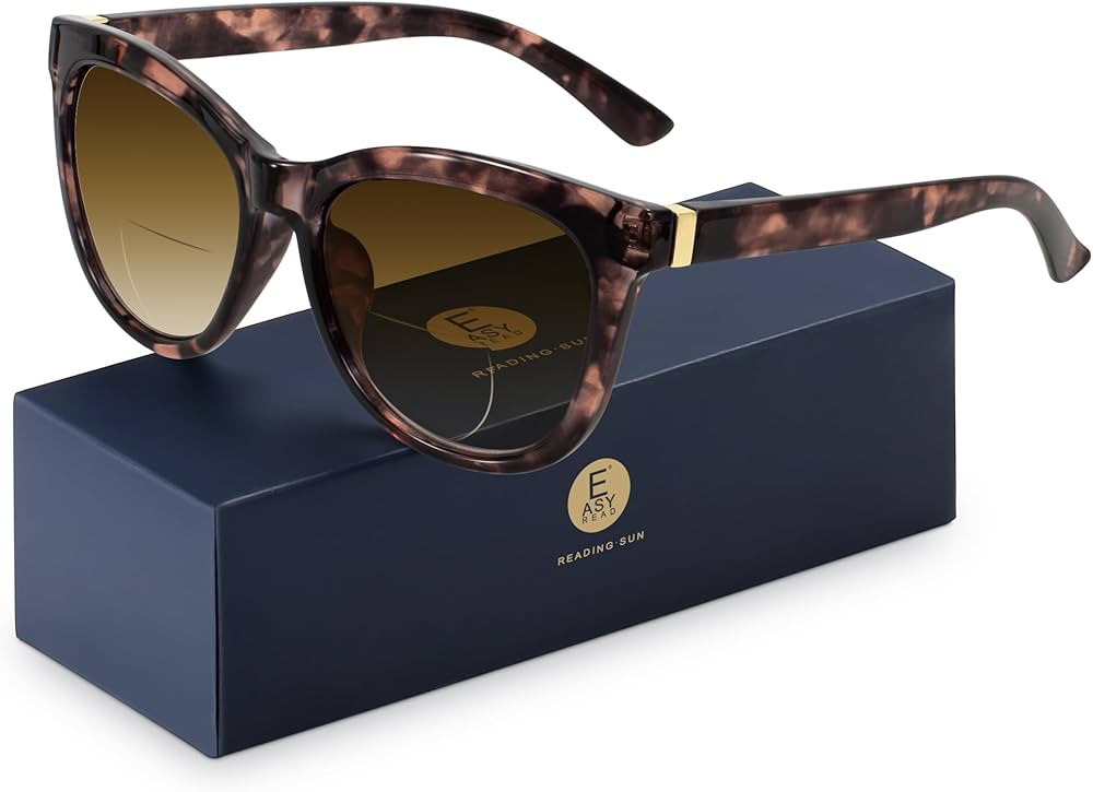 EASY READ Bifocal Reading Sunglasses for Women，Fashion Sun Readers UV400 Protection(Magnificati... | Amazon (US)