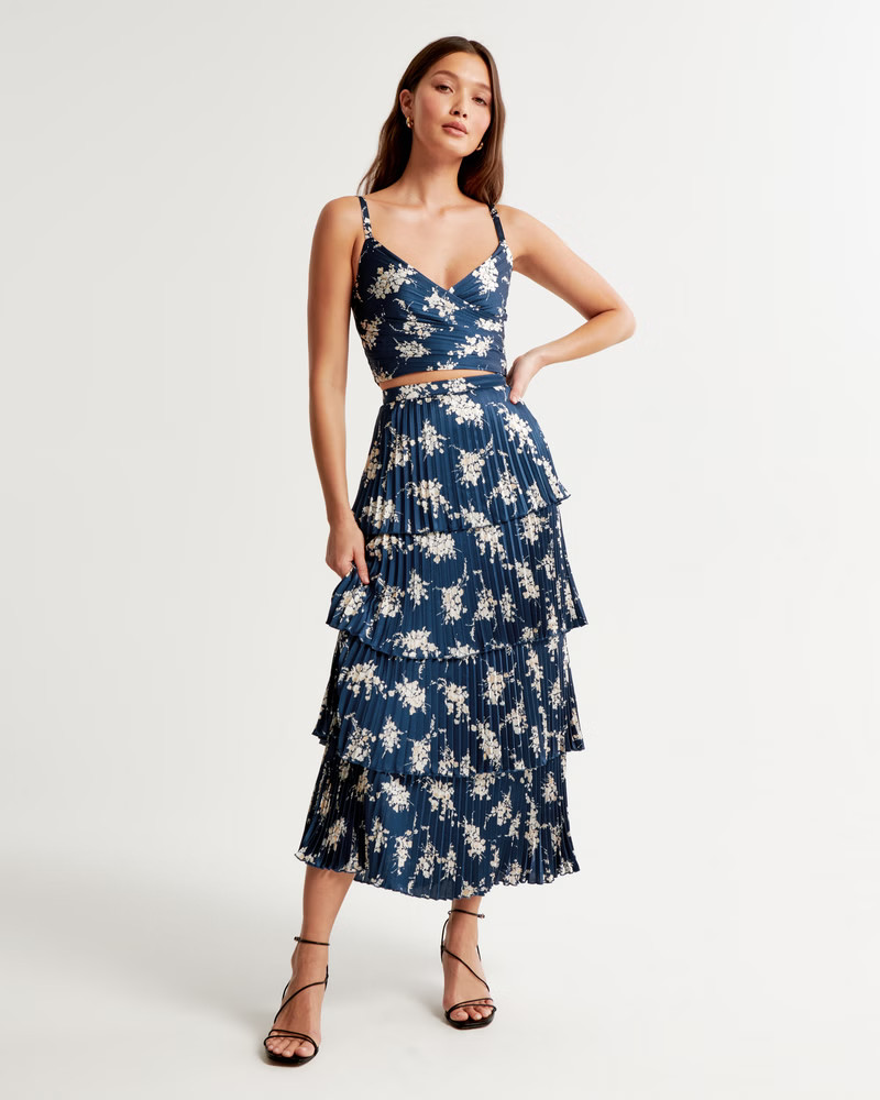 Satin Pleated Set Top | Abercrombie & Fitch (US)