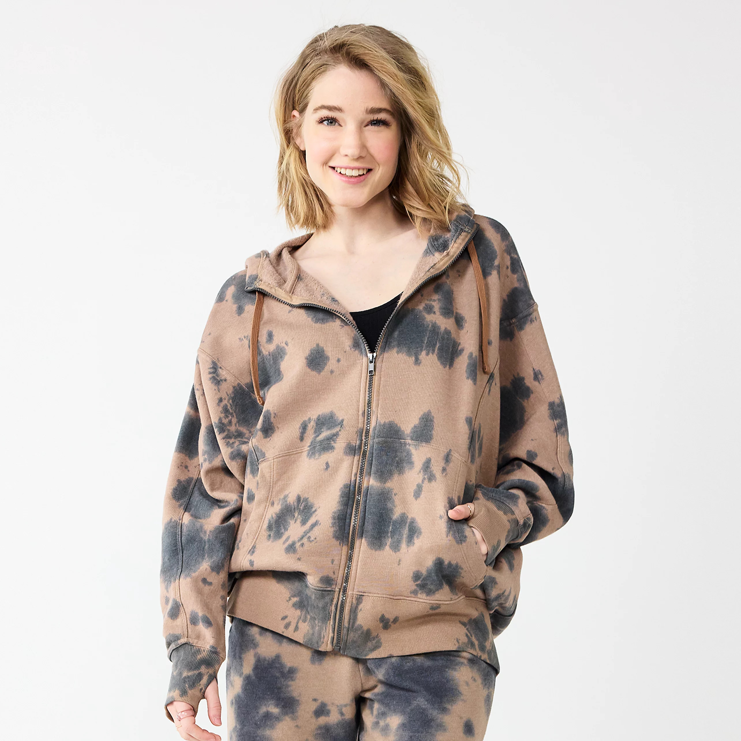 Juniors' SO® Oversized Front Zip Hoodie | Kohl's