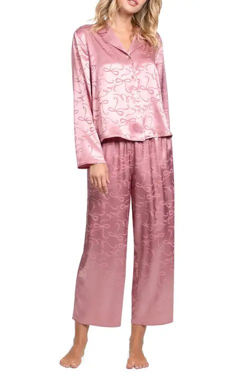 In Bloom by Jonquil Casey Satin Cropped Pajamas in Rose at Nordstrom, Size X-Small | Nordstrom