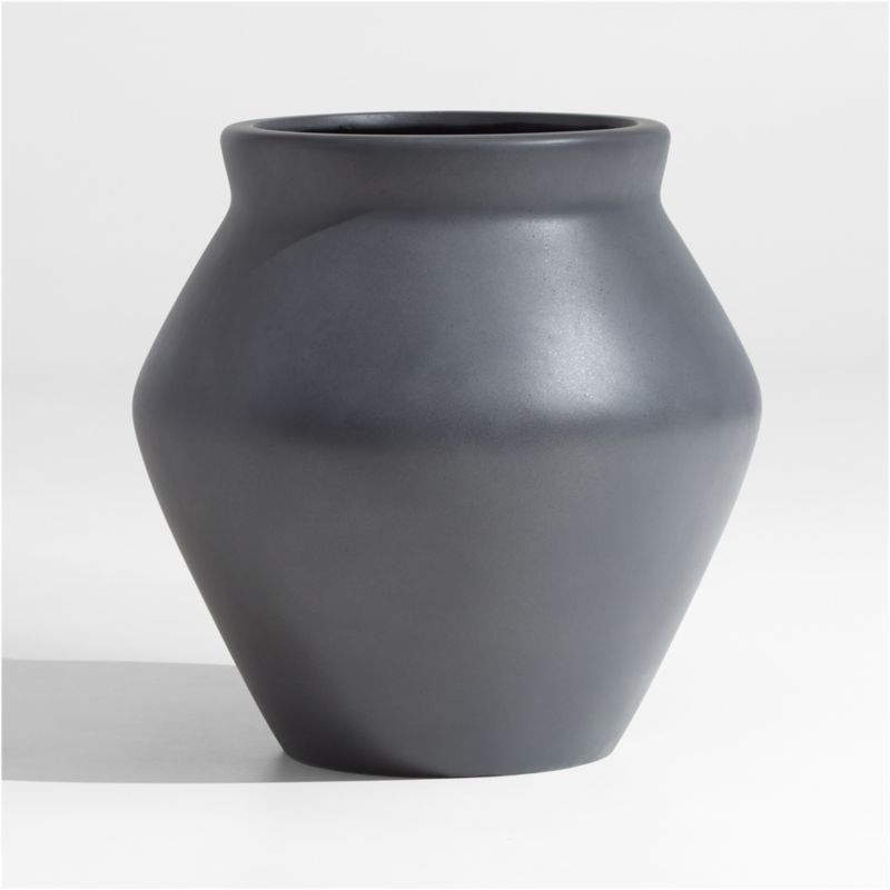 Wabi Medium Slate Fiberstone Planter by Leanne Ford + Reviews | Crate & Barrel | Crate & Barrel