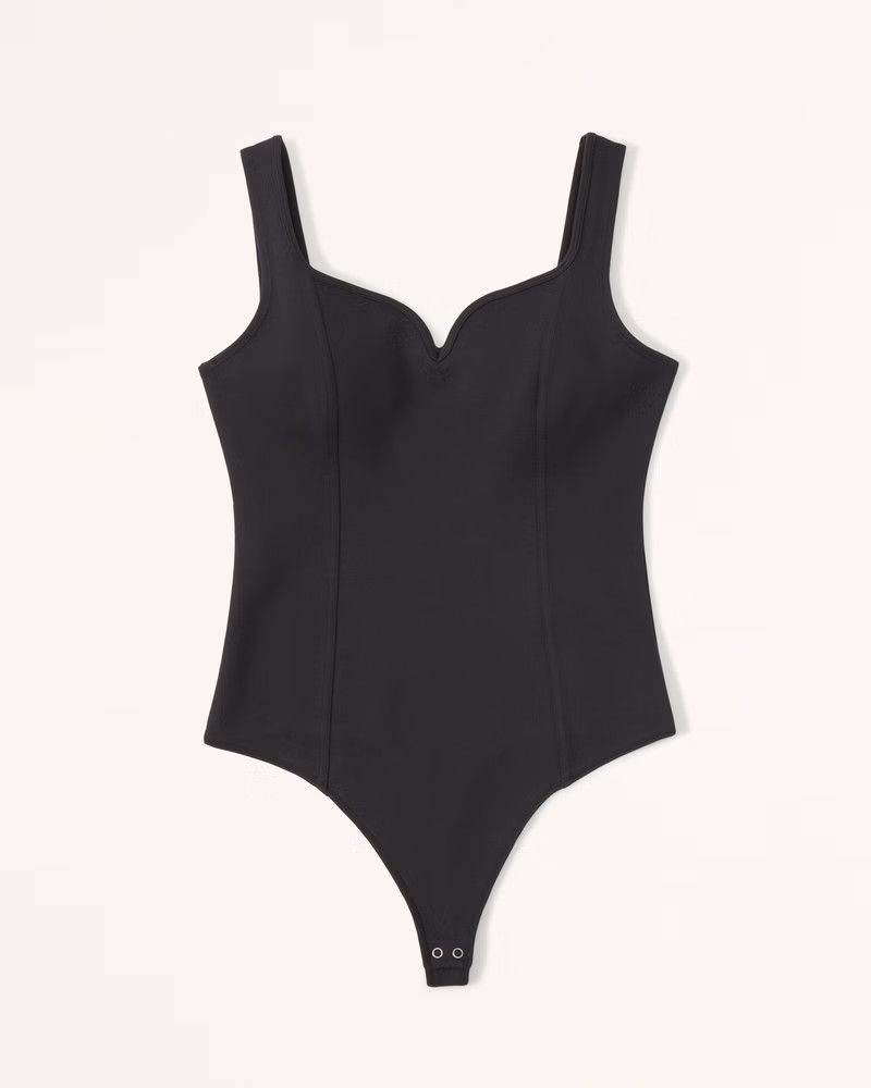 Ponte Corset Sweetheart Bodysuit Black Bodysuit Bodysuits Summer Outfits Affordable Fashion | Abercrombie & Fitch (US)