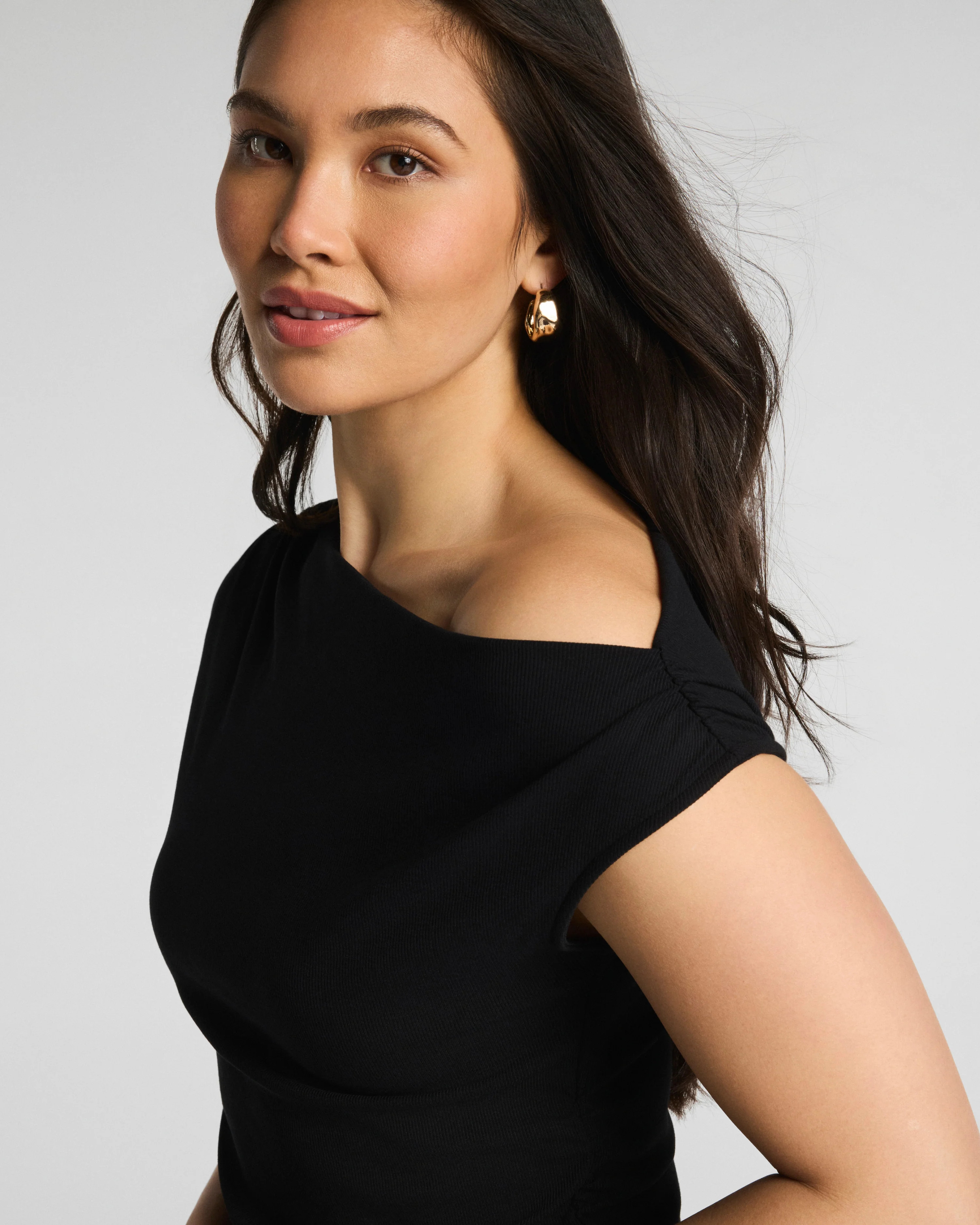 SPANX® Ribbed Knit Ruched Off-The-Shoulder Top | Spanx