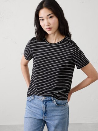 Linen-Blend T-Shirt | Banana Republic Factory