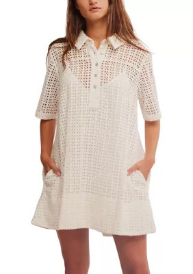 Free People Women's Remino Eyelet Minidress, White, Medium | Belk