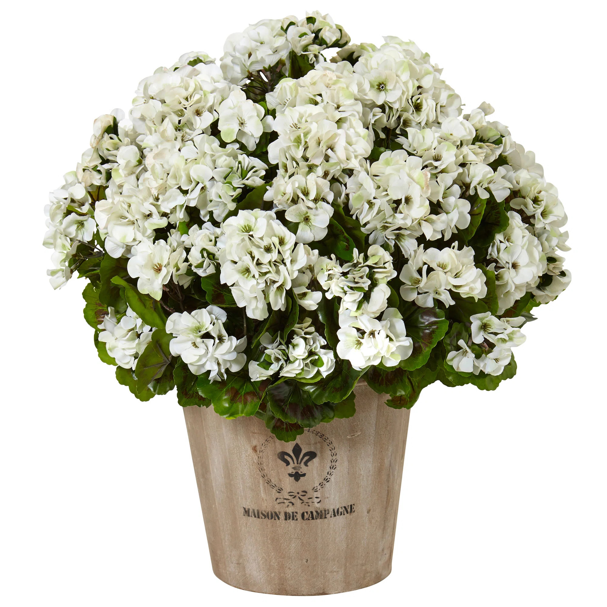 August Grove® Geranium Silk Flowering Plant in Farmhouse Planter UV Resistant (Indoor/Outdoor) &... | Wayfair North America