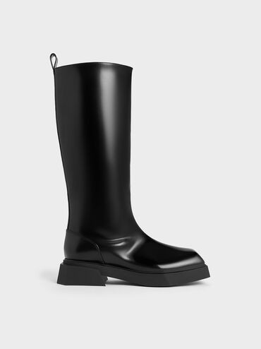 Black Box Lorde Square-Toe Knee-High Boots | CHARLES & KEITH | Charles & Keith US