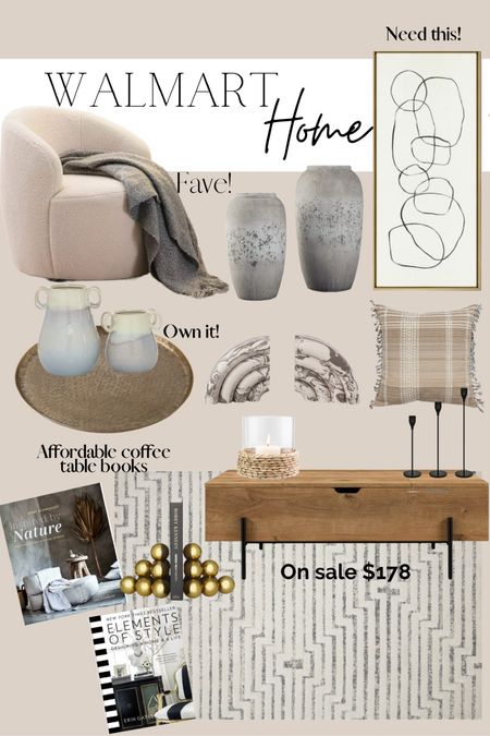 New Modern home decor from Walmart! Loving all of this and own a few things. Affordable coffee table books, lift too coffee table, modern bookends, my favor gold tray, large vases, pottery barn inspired vase. Boucle swivel chair.  

#LTKhome #LTKFind #LTKunder100