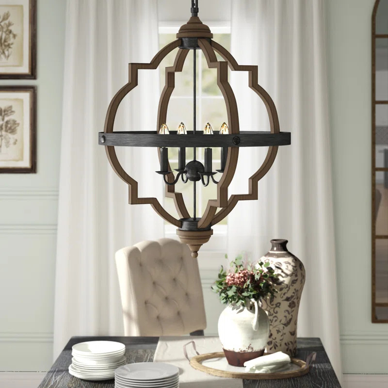 Bennington 4 - Light Lantern Geometric Chandelier | Wayfair North America