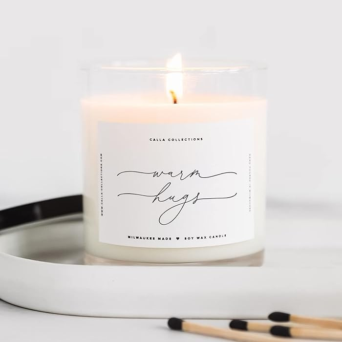 ThreeKin Warm Hugs Scented Candles for Home, Natural Soy Wax, Relaxing Aromatherapy Gifts, Essent... | Amazon (US)