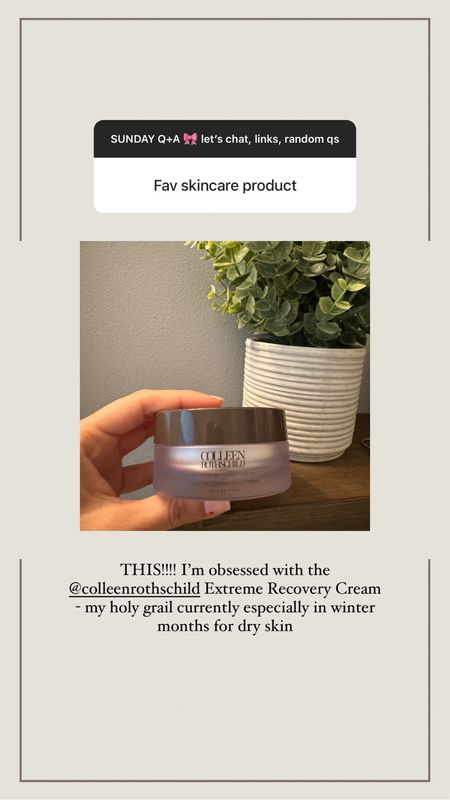 My FAV Colleen Rothschild Extreme Recovery Cream is my holy grail 

Skincare | beauty favs | moisturizer 

#LTKbeauty #LTKMostLoved
