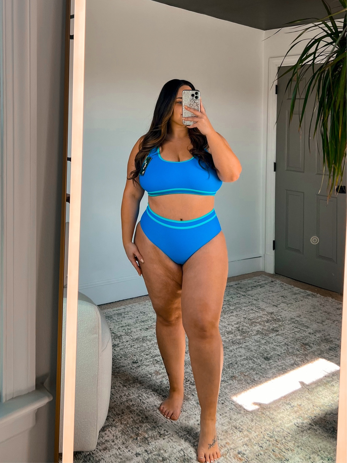 Size 14 / 38J bust wearing an XXL. 

I have absolutely no complaints about this swimsuit, I have tried it in two sizes, I prefer the XL because it fits tighter up top offering more lift. 

#bikini #summer #ltkcurves #ltkplussize 

#LTKswim #LTKfindsunder50 #LTKmidsize