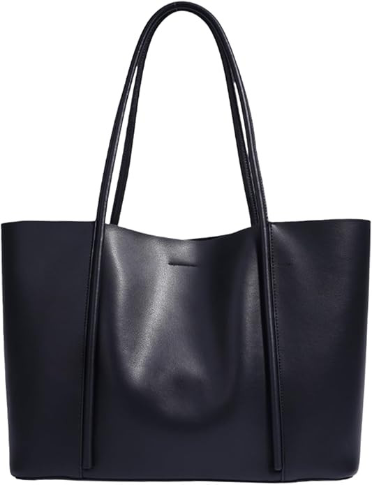 Genuine Leather Tote Bag for Women, Soft Purses Handbags Shoulder Fashion Top Handle Bag Large Ca... | Amazon (US)