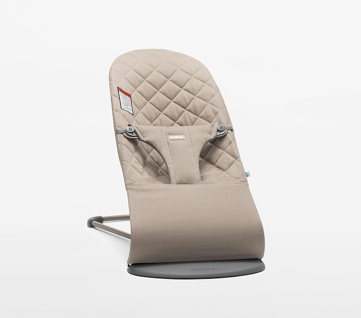 BABYBJ&amp;#214;RN&amp;#174; Quilted Cotton Bouncer Bliss, Sand Gray | Pottery Barn Kids