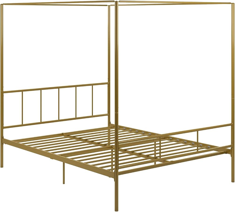 Novogratz Marion Metal Canopy Platform Bed Frame, Full, Gold | Amazon (US)