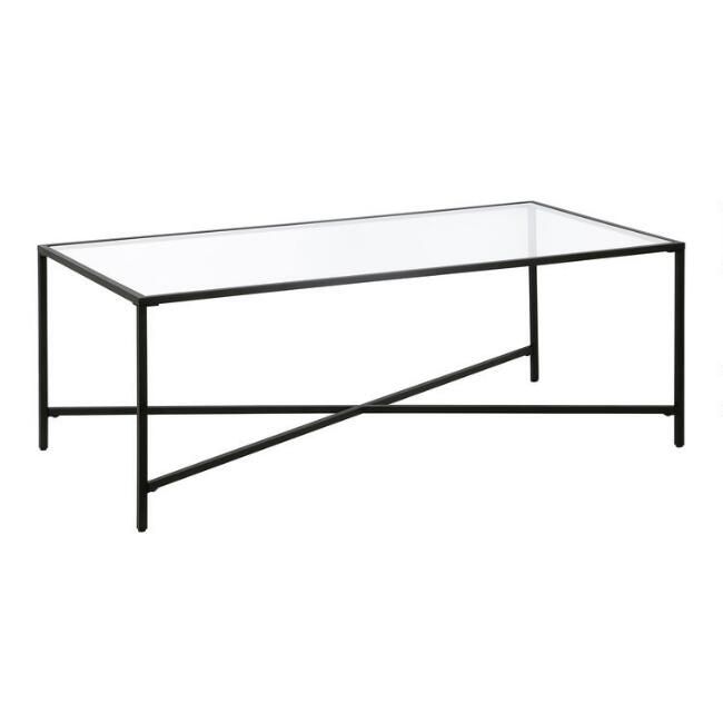 Mille Metal and Glass Top Coffee Table | World Market