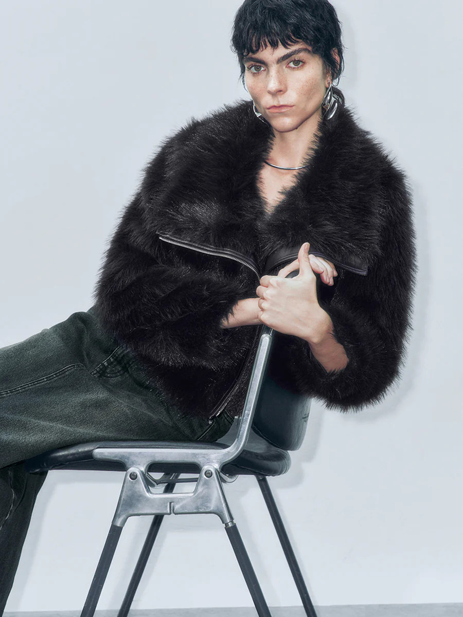 Faux Fur Moto Jackets | Urban Revivo