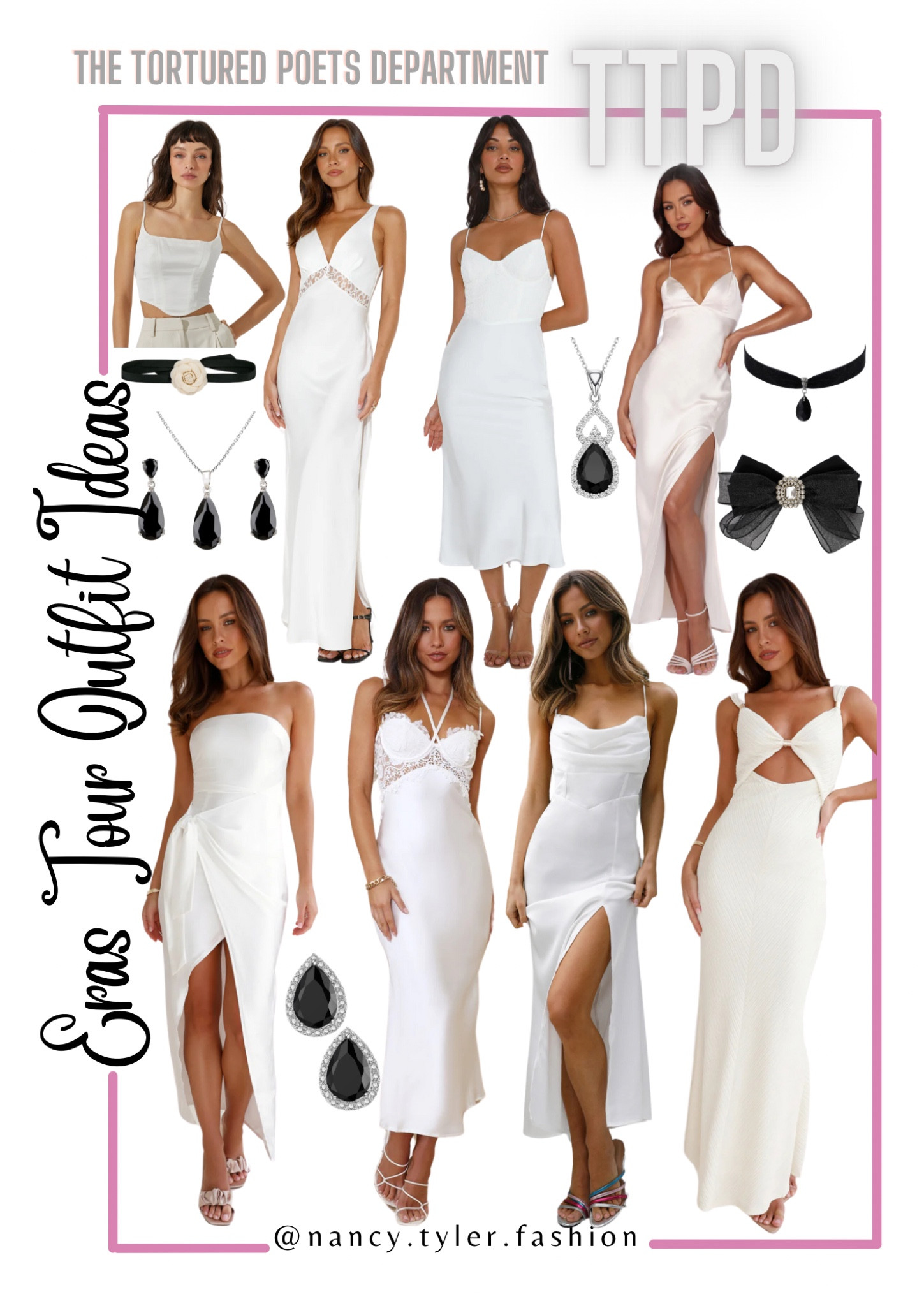 The Tortured Poets Department Eras Tour Taylor Swift Outfit Ideas. Eras Tour 2024 outfit ideas!  🪶🤍📚📖 #TaylorSwift #ErasTour #TTPDTaylorSwift  #TaylorSwiftTTPD #TheTorturedPoetsDepartment #TheTorturedPoetsDepartmentTaylorSwift Taylor Swift Eras Tour Ideas, Taylor Swift Movie, Taylor Swift outfits, Taylor Swift Eras Tour outfit ideas, Taylor Swift Eras Tour inspo, Taylor Swift inspo, Taylor Swift TTPD, Taylor Swift The Tortured Poets Department, Taylor Swift Eras Tour TTPD outfits, TTPD outfit, The Tortured Poets Department Taylor Swift outfits, white Taylor Swift outfits, black Taylor Swift outfits, white dresses, white party dresses, Tortured Poets, choker necklaces, corset tops, corset dresses,

#LTKParties #LTKStyleTip #LTKFindsUnder100