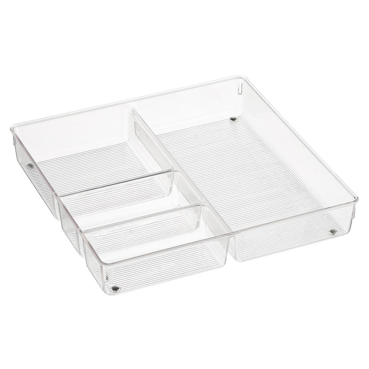 iDESIGN Linus 4-Section Tray Clear | The Container Store