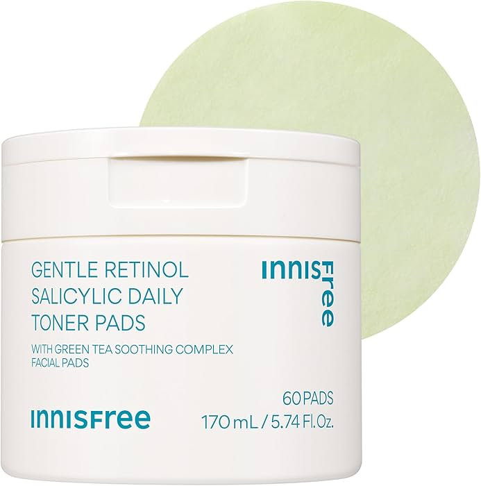 innisfree Daily Gentle Retinol Salicylic Toner Pads, Korean Sheet Mask Pad for Acne-Prone Skin | Amazon (US)