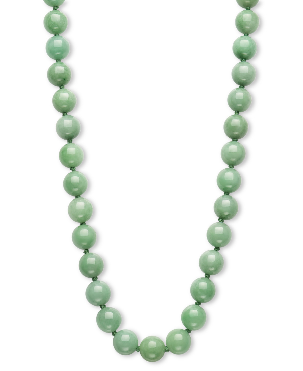 Dyed Green Jade Knotted Bead All-Around 18" Collar Necklace - Dyed Green Jade | Macy's