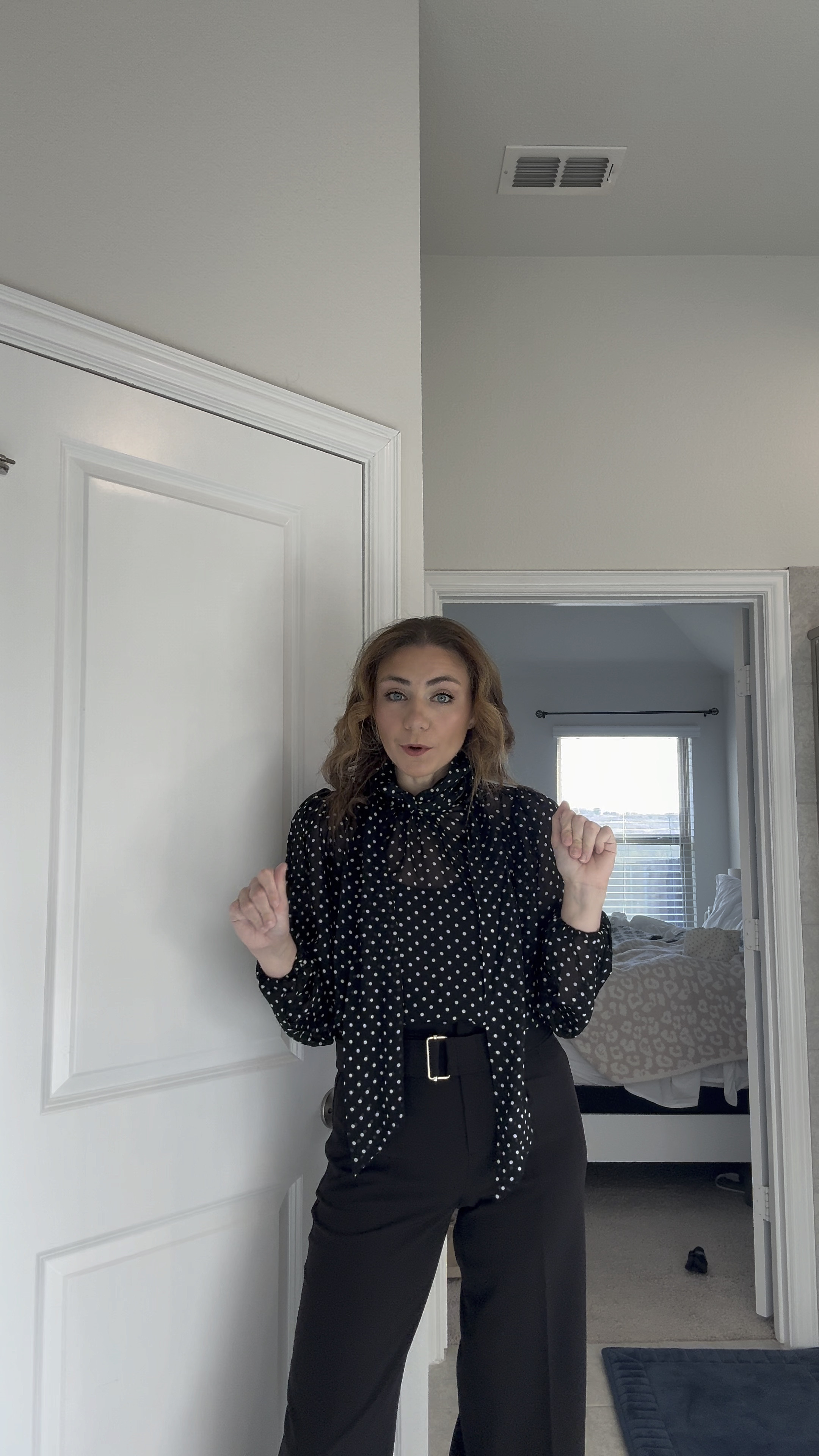 business luncheon outfit of the day!!! wore this to a luncheon for work at Hilton in Dallas, TX! I am wearing an XS in the blouse, size 2R in pants, and a 9.5 in shoes! business casual / what to wear to work / business outfit / corporate girl outfit / healthcare luncheon / luncheon outfit / business / workwear / work fit / office ootd / Dallas office 

#LTKVideo #LTKworkwear #LTKHoliday