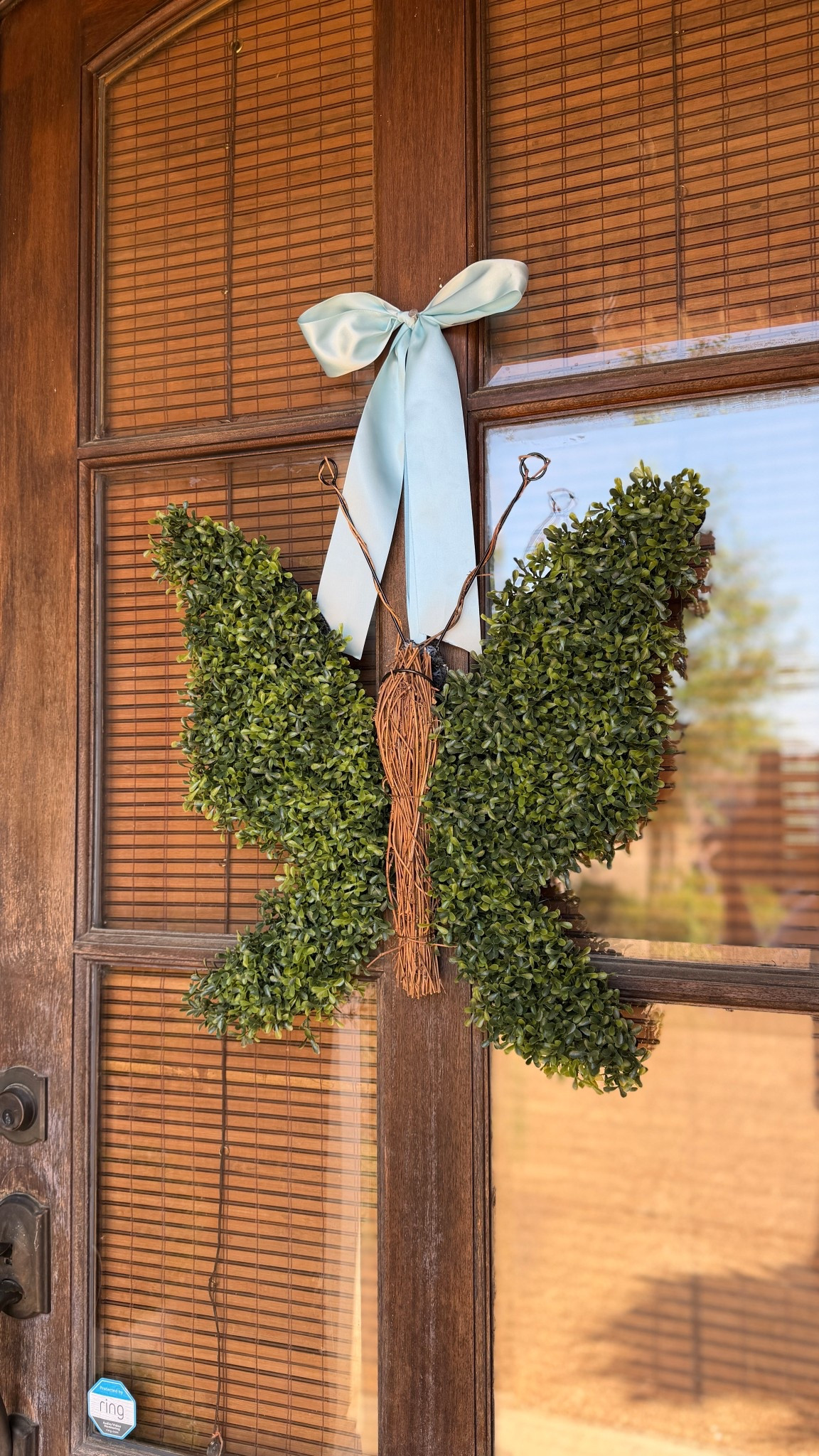 hello spring!!!! ☀️ This boxwood butterfly door hanger makes me oh so happy!!! I added the satin ribbon and bow for a little extra. Would be darling as a pair on double front doors. Obsessed 🦋🦋 


#LTKHome #LTKSeasonal