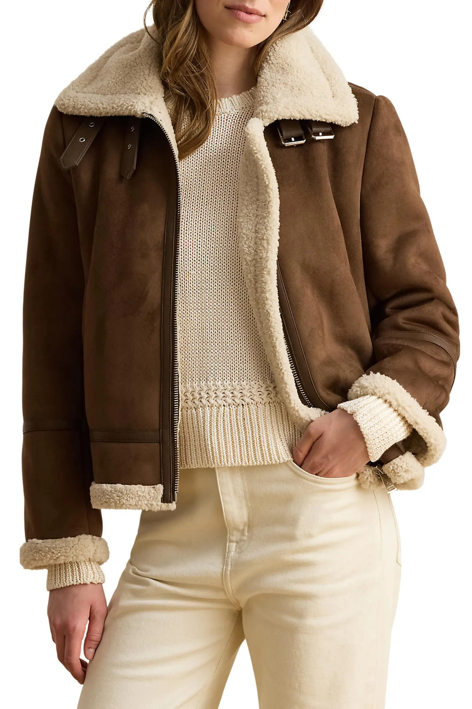 Faux Fur Trim Zip Front Jacket (Women) | Nordstrom | Nordstrom