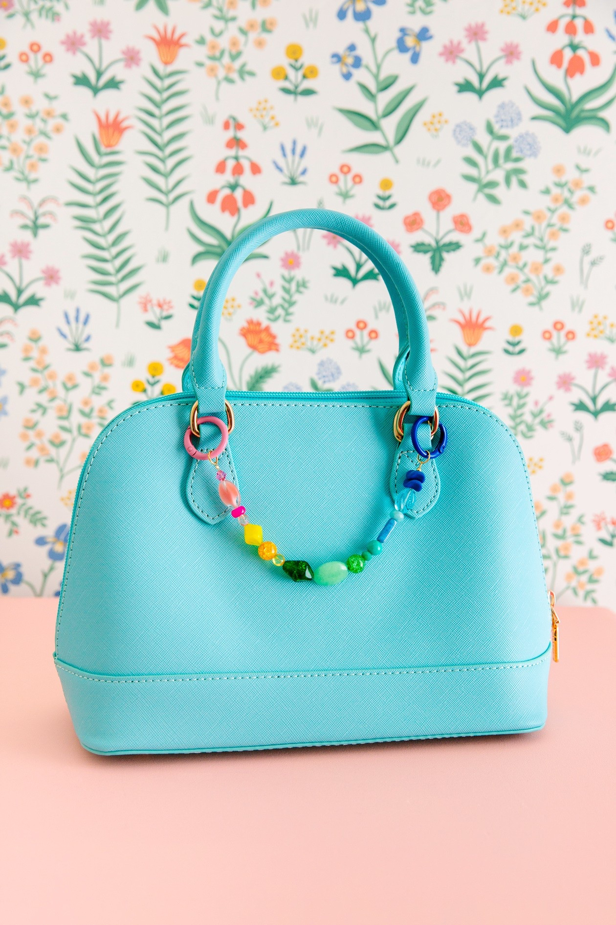 Everything you need to make this rainbow bag charm!