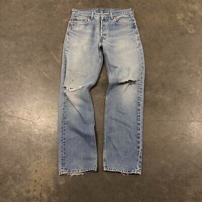 Vintage 90s Levis 501 0115 Jeans Button Fly Distressed Size (31x31)  | eBay | eBay US