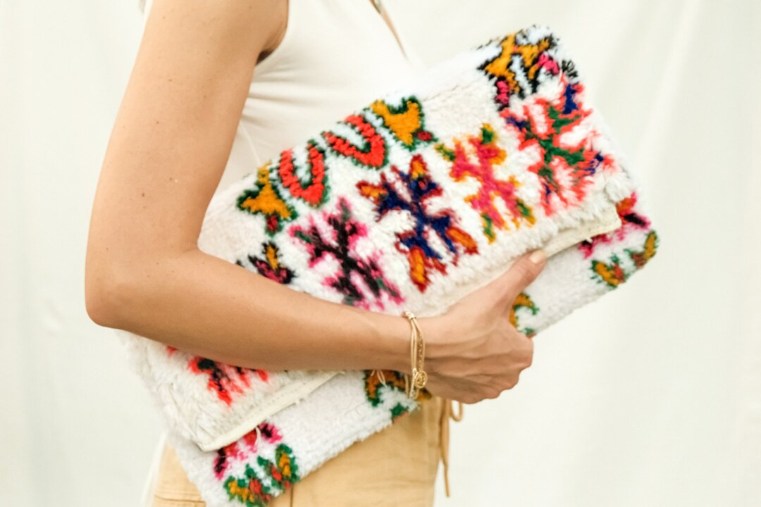 One of a kind Bohemian Purse, Handwoven Cotton Kilim Clutch Bag, Handmade Boho Clutch, Eco Friend... | Etsy (US)